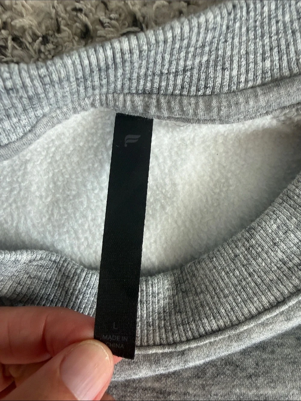 Men's Fabletics Heather Gray Crewneck Sweatshirt Size Large Excellent Condition
